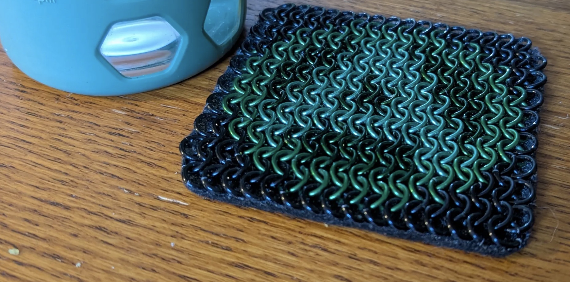 Handmade Atlas Earth AB chainmail coaster